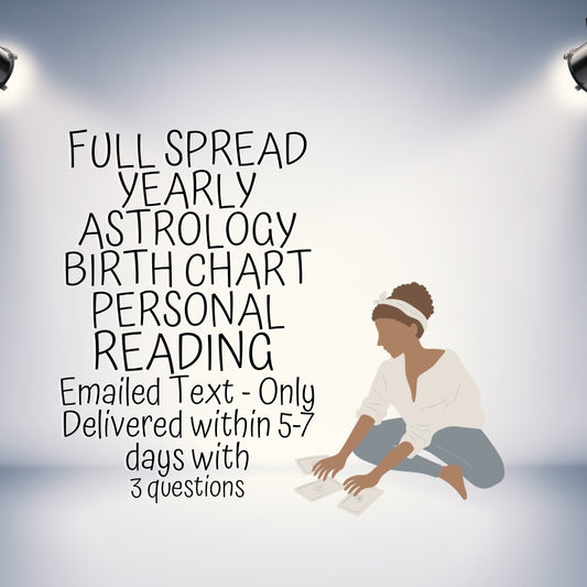 Full Spread Yearly Astrological Birth Chart Personal Reading - video recorded & text version - General/Love/Career {3 questions} Delivered within 5-7 days via email